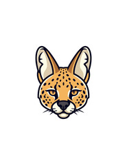 Fototapeta premium Wild cat head illustration stylized spotted feline face