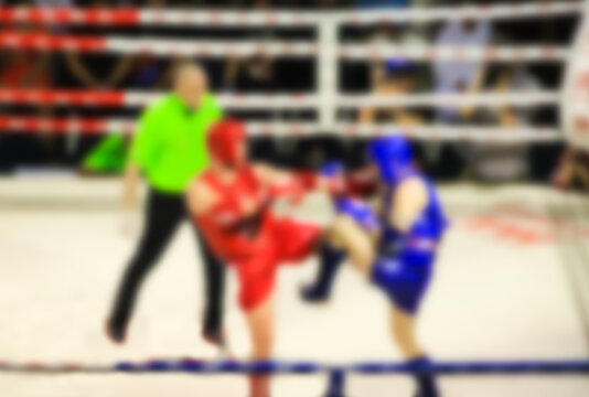 Blurred Photo Muaythai world champions tournament.