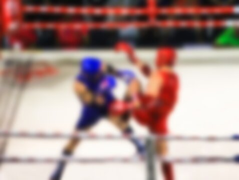 Blurred Photo Muaythai world champions tournament.