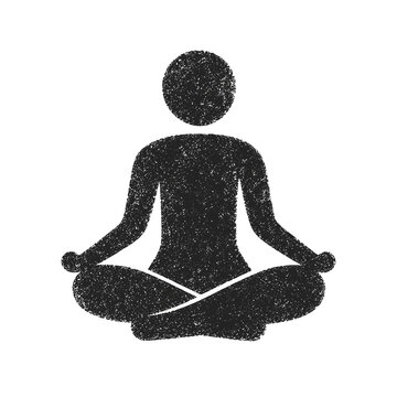 Silhouette of a person meditating peacefully in lotus pose  
