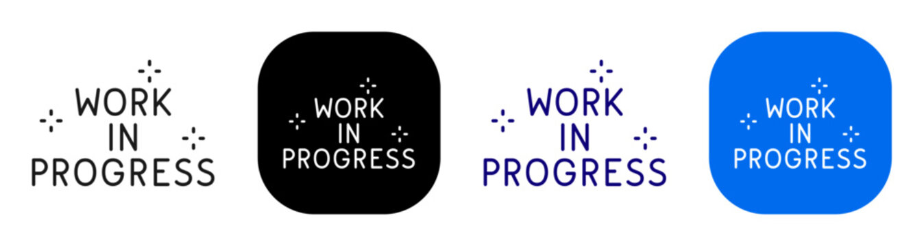 Work in progress concept representing active project development and ongoing tasks. Line, filled, black, color set. Editable stroke