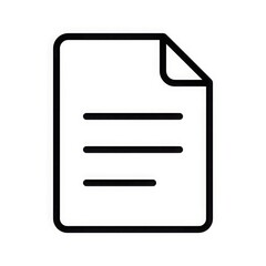 Fototapeta premium Simple document icon black outline on white background