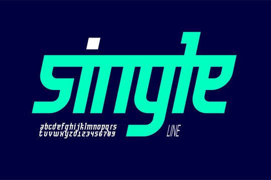 Single Line Font Design | Minimalist Letters & Numbers Vector

