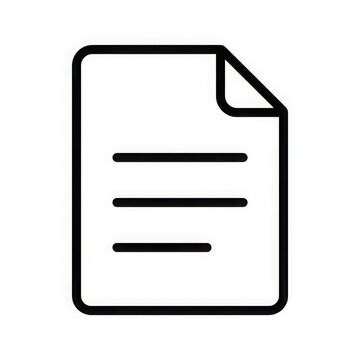 Simple document icon black outline on white background