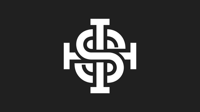 Logo featuring interlinked dollar sign symbols on black background