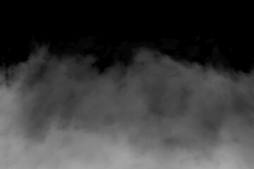 Fototapeta premium Abstract white smoke or fog isolated on a black background for design.