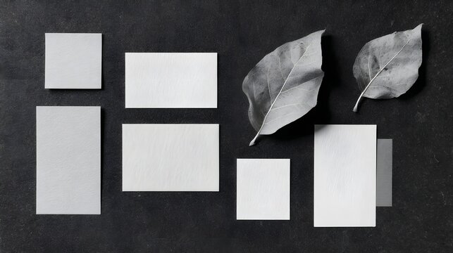 Minimal Monochrome Autumn Paper Resource Background with copy space