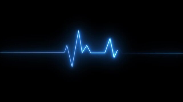 neon heartbeat cardiogram pulse animation abstract background,glowing neon heart beat icon animation. Neon heartbeat icon ECG heartbeat signal icon on alpha transparent background