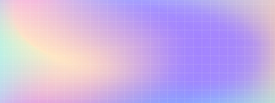 Pastel rainbow gradient background with dashed grid