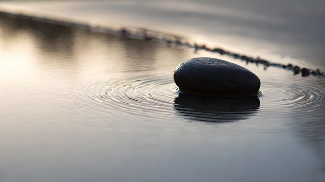 Modern Quiet Reflection After Spring Rain building scene