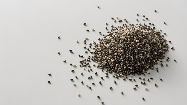 A group of black ants gathered around a pile of small seeds