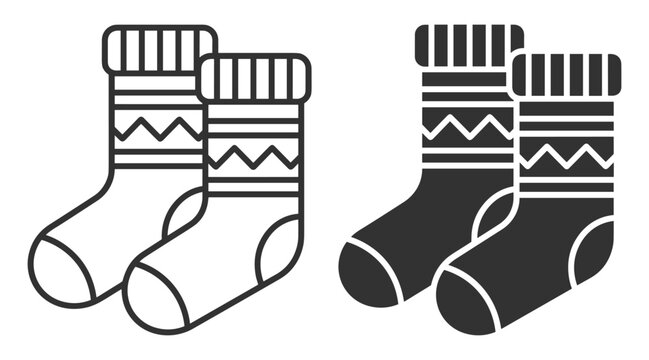 pair of socks with patterned cuffs vector illustration on transparent background
