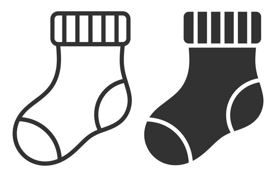 sock icon set vector illustration on transparent background