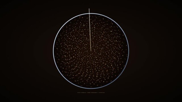 Mesmerizing Abstract Animation Of Expanding Sphere Of Glittering Particles Contained Within A Rotating Ring On A Dark Background