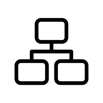 Network diagram icon illustrating data hierarchy and connection structure