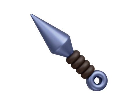 kunai knife icon 3d render illustration isolated
