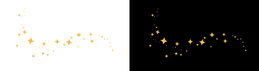 PNG image of gold sparkle stars magical sparkle dust trail decorative constellation isolated on transparent background © rehena