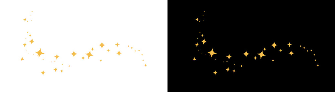 PNG image of gold sparkle stars magical sparkle dust trail decorative constellation isolated on transparent background