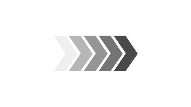 Right-directional arrow loop animation. Animated arrows for the overlay video layer. arrow icon concept animation.