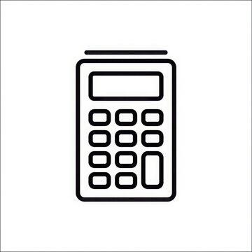 Simple calculator icon black outline on white background