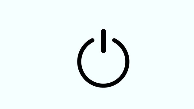 line art electronic power button switch animation. Great for system shut down.Motion graphics of concept