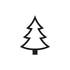Fototapeta premium Christmas Tree Icon Monochrome Vector Design