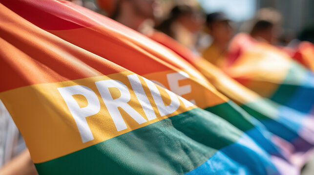 Celebratory crowd waving rainbow flags during a lively Parade LGBT Sao Paulo event demonstrating unity and diversity