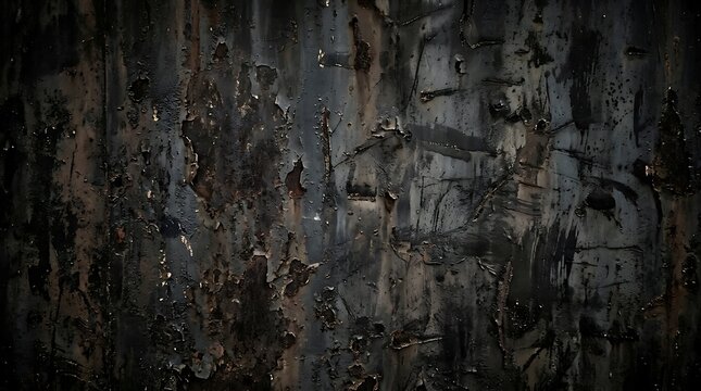 Close Up of Rusted Metal Surface with Pockmarks and Grungy Texture