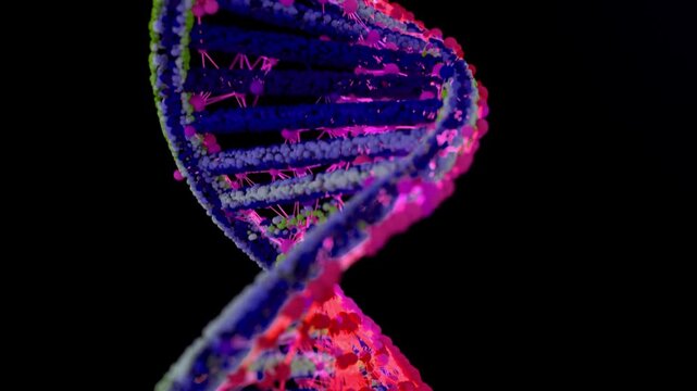 Abstract Colorful DNA Helix Animation