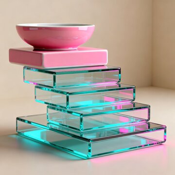 Neon Dreamscape Stairway