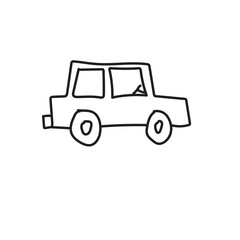Fototapeta premium childlike car drawing illustration cartoon