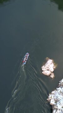 Vertical Aerial View of Bhedaghat, Jabalpur, Madhya Pradesh, India