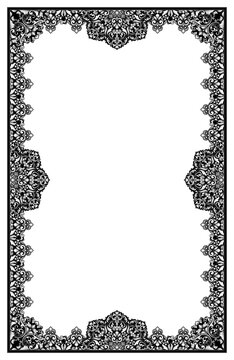 Vintage photo frame with classic Baroque patterns and abstract vintage corners.