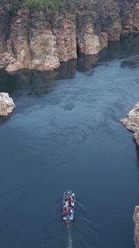 Vertical Aerial View of Bhedaghat, Jabalpur, Madhya Pradesh, India