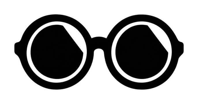 PNG Stylish black round glasses illustration.