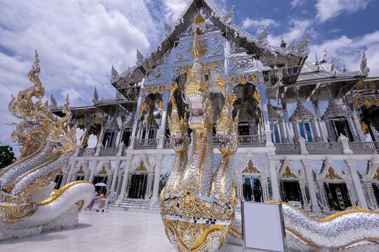 The Naga statue in Wat Phuttha Prommayan in Bang Kla district Chachoengsao province