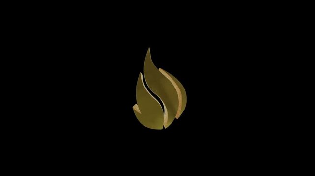 golden fire icon motion black screen