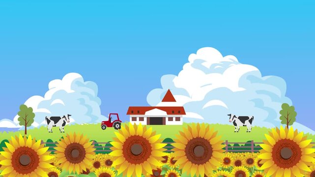 夏のひまわり背景
