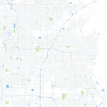 Minimal vector city map of Las Vegas with streets, parks and road network