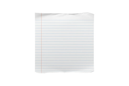 Blank torn sheet of ruled notebook paper
