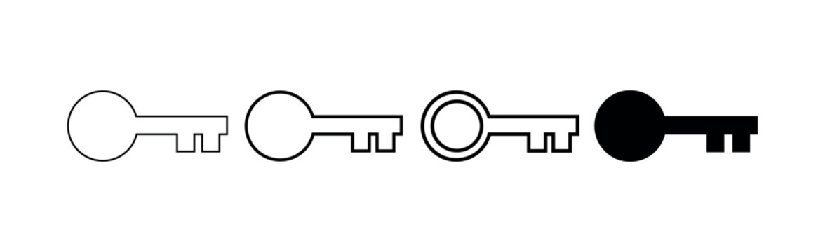 Key icon set. key icon flat design vector illustration. access account login password icons, house key icon security symbol. vector interface app icons