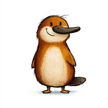 Cute platypus doodle illustration