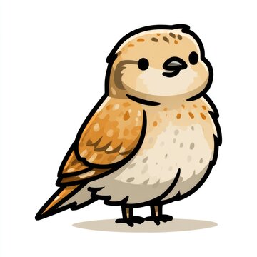 Cute pin-tailed sandgrouse bird doodle illustration
