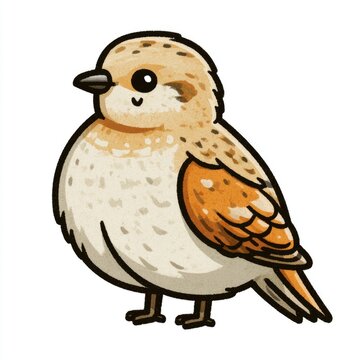 Cute pin-tailed sandgrouse bird doodle illustration