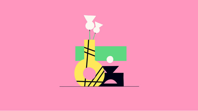 Abstract Geometric Still Life Collection in Minimalist Modern Style