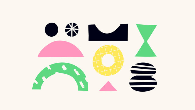 Abstract Geometric Still Life Collection in Minimalist Modern Style
