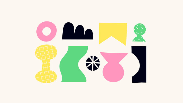 Abstract Geometric Still Life Collection in Minimalist Modern Style