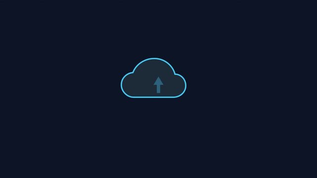 Animated Cloud Upload Icon Motion Graphic for Data Sync UI