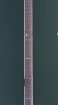Vertical Aerial View of Narmada River and Bridge Jabalpur, Madhya Pradesh