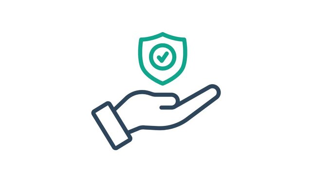 Protection animated icon. animated icon related to insurance. suitable for user interface, provide visual feedback and more. alpha channel
